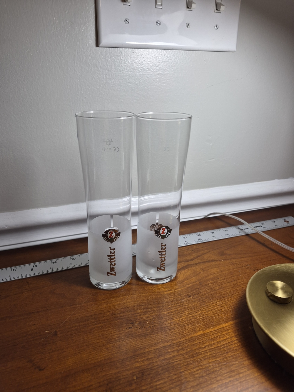 Zwettler Tall Pilsner Glasses in Clear Top And Fristed Bottom - Set of 2